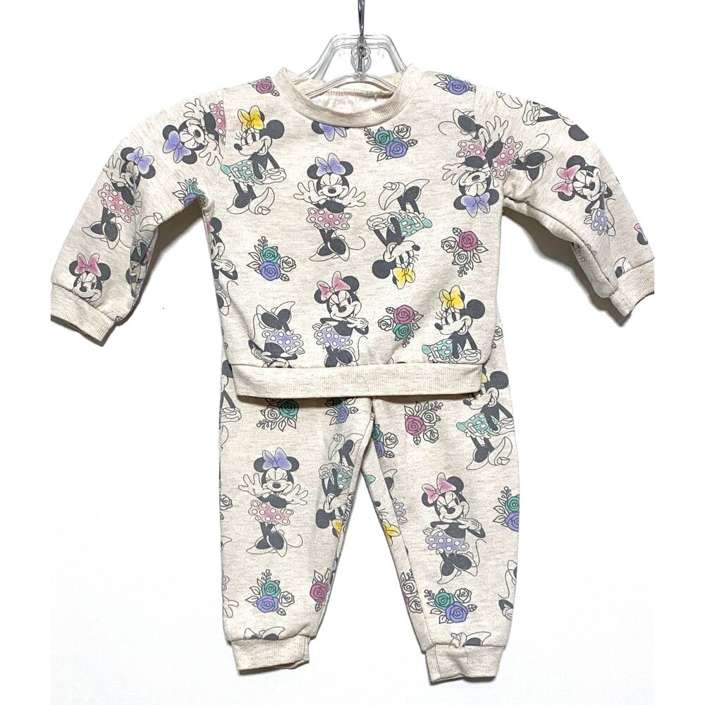 Disney Junior Minnie Mouse Sweatpants Sweatshirt Sweatsuit Set Baby Girls 18M